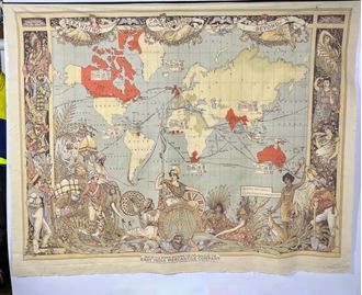 Picture of East India Company Route Map on canvas banner