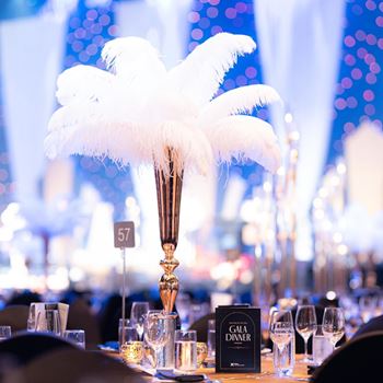 Picture of Ostrich Feather Trumpet Vase table centrepiece