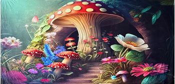 Picture of Mushroom Kingdom Backdrop - 6m W x 3m H